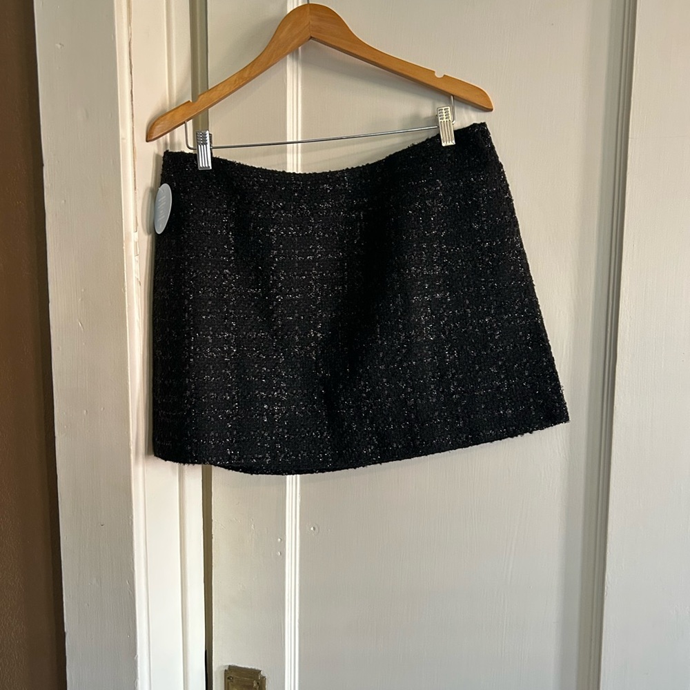 NWT Hill House Home Tatiana Black Tweed Mini Skirt Size Large - Picture 4 of 15